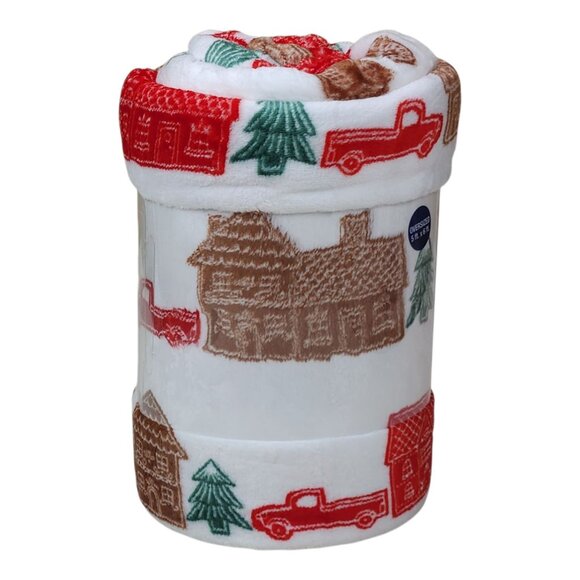 The Big One Oversized Plush Throw Blanket Holiday Design 5' x 6' Tawny Brown - Picture 3 of 10